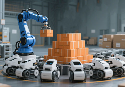 工業(yè)機器人大型購物中心物流區(qū)